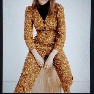 NWT Madewell Corduroy Paisley Jumpsuit Fall 6